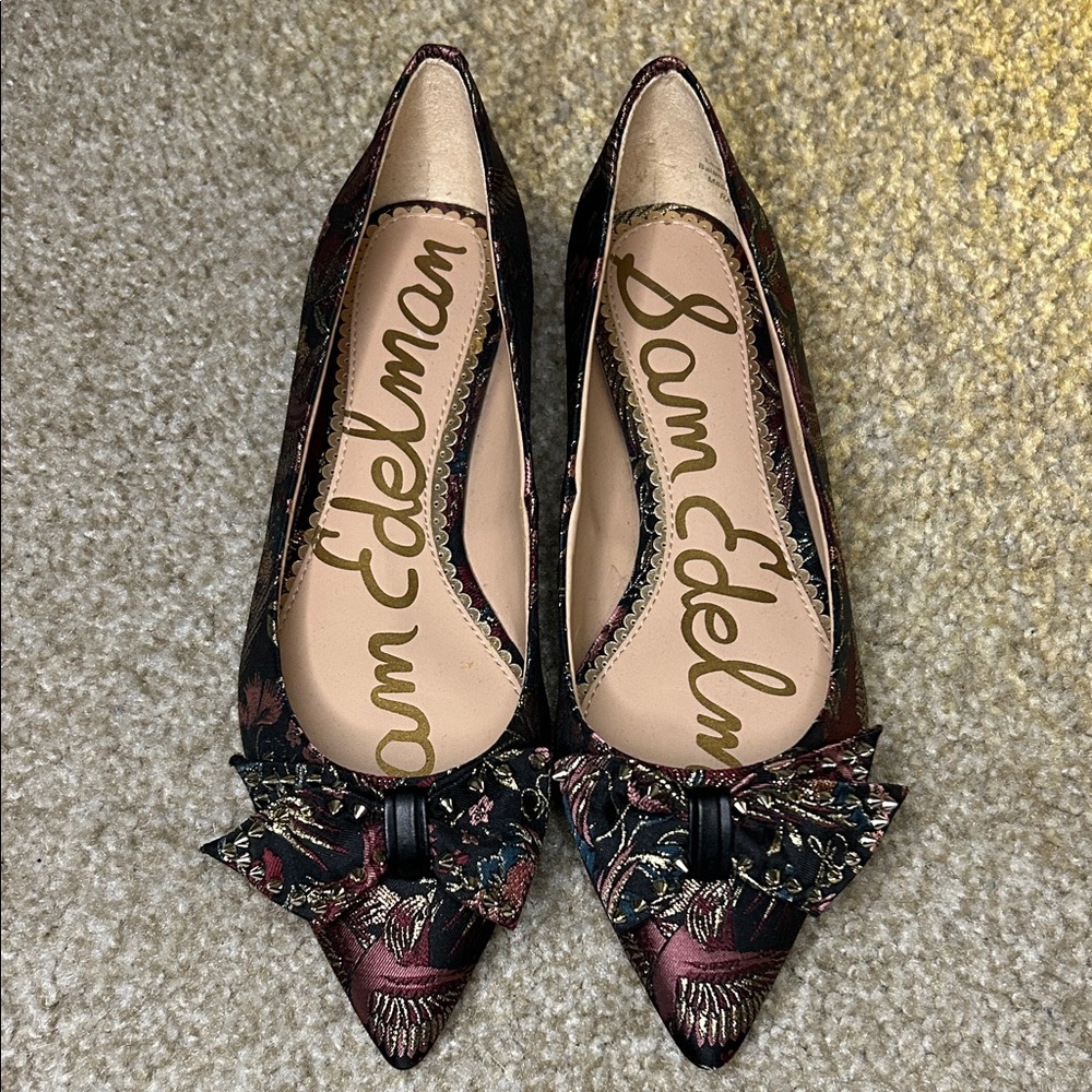Sam Edelman Pointed Toe Bow Flats